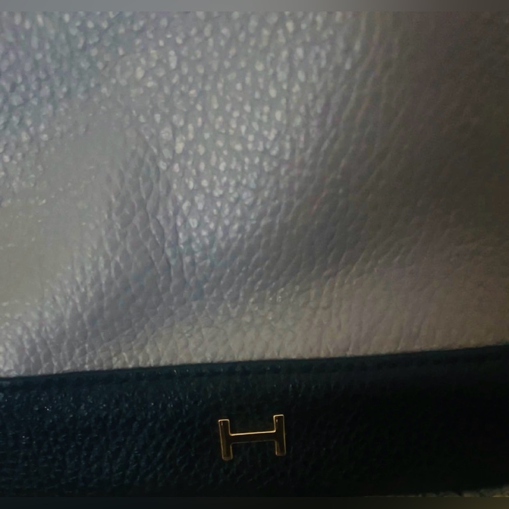 H by Halston Two-Tone Leather Shoulder Bag – Black & Gray - Picture 3 of 3